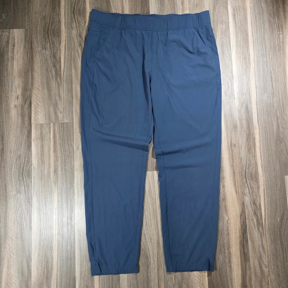 Eddie Bauer Womens Blue Active‎ Hiking Pants Elastic Waist Tapered Leg Large